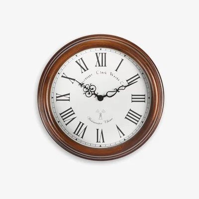 John Lewis Acctim Towcester Lacock Radio Controlled Roman Numeral Analogue Wood Wall Clock, 39cm, Natural
