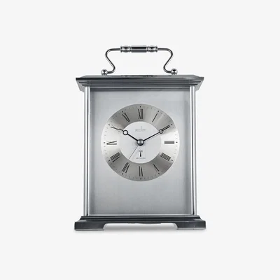 John Lewis Acctim Althorp Roman Numeral Quartz Radio Controlled Carriage Mantel Clock, Silver
