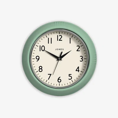 John Lewis Jones Clocks Ketchup Small Analogue Wall Clock, 24.5cm, Mint