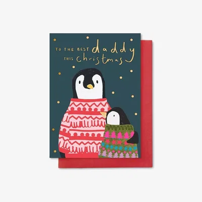 John Lewis Stop the Clock Design Best Daddy Penguins Christmas Card