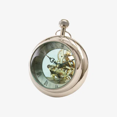 John Lewis Libra Interiors Large Roman Numeral Orb Paperweight Clock, Nickel/Brass