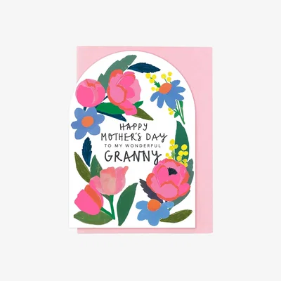 John Lewis Stop the Clock Design Wonderful Granny Wreath Mother's Day Card
