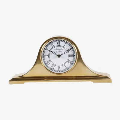 John Lewis Libra Interiors Quartz Roman Numeral Retro Carriage Mantle Clock, Brass
