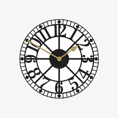 John Lewis Newgate Clocks Warehouse Arabic Numeral Skeleton Wall Clock, 40cm, Black