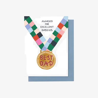 John Lewis Stop the Clock Design Best Dad Medal Father's Day Card