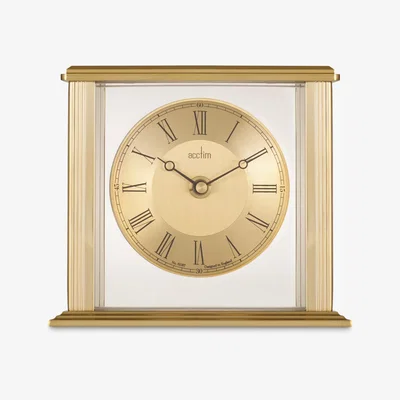 John Lewis Acctim Gayhurst Roman Numeral Quartz Analogue Mantel Clock, 14cm, Gold