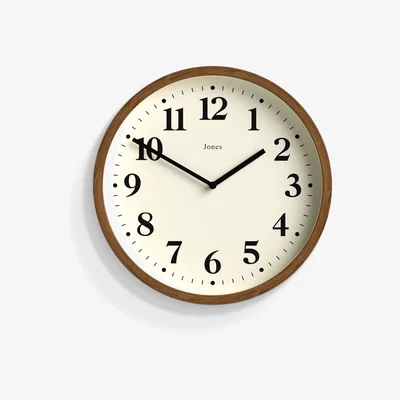 John Lewis Jones Clocks Lodge Quartz Analogue Wall Clock, 25cm, Natural