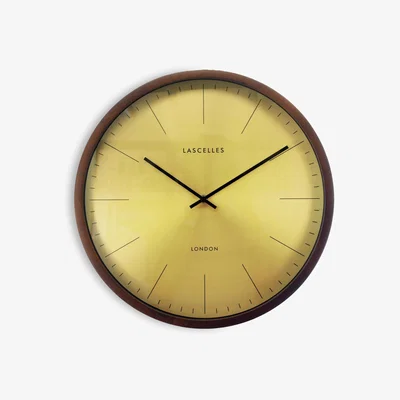 John Lewis Lascelles Wood Casing Analogue Wall Clock, 41.5cm, Natural/Gold