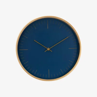 John Lewis John Lewis & Partners Wall Clock, Navy/Brass, 30cm