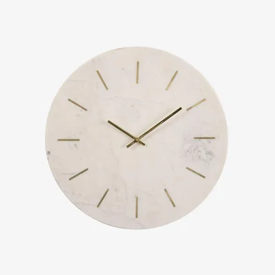 John Lewis Libra Round Marble Wall Clock, 43cm, White