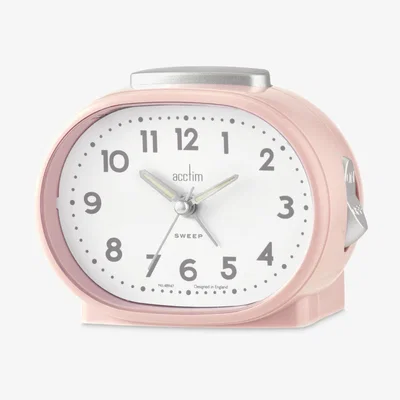 John Lewis Acctim Lila Silent Sweep Analogue Alarm Clock, Nougat