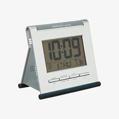 John Lewis Acctim Apex Smartlite® LCD Digital Alarm Clock, Silver