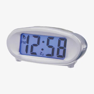 John Lewis Acctim Eclipse Solar Dual Power Smartlite® Digital Alarm Clock, Silver