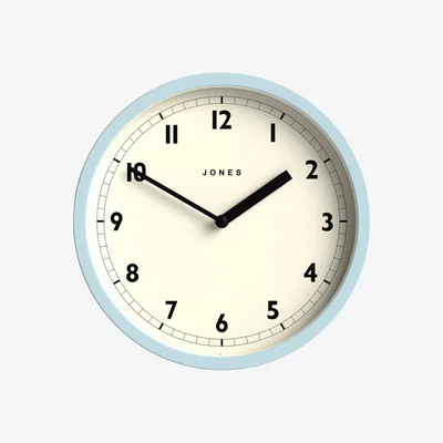 John Lewis Jones Clocks Twist Round Analogue Wall Clock, 20cm, Clear Blue