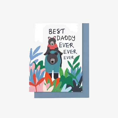 John Lewis Stop the Clock Design Best Daddy Ever Bears Father's Day Card