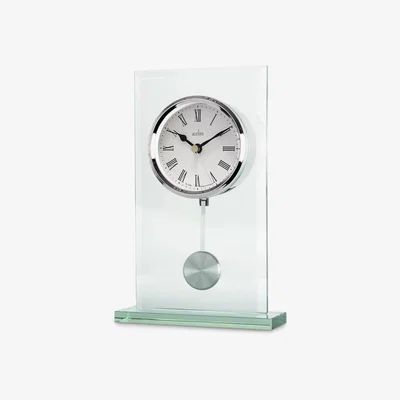 John Lewis Acctim La Collina Roman Numeral Quartz Analogue Glass Pendulum Mantel Clock, 22cm, Clear