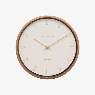 John Lewis Brookpace Lascelles Firecrest Wall Clock, 30cm, Rose Gold