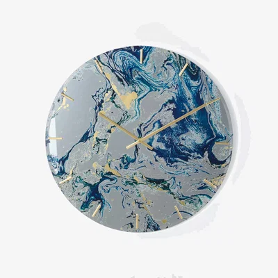 John Lewis John Lewis Marble Print Analogue Wall Clock, 50cm, Navy
