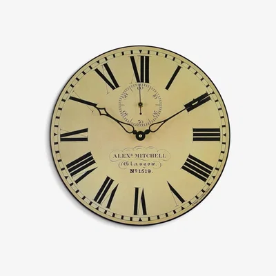 John Lewis Lascelles Glasgow Analogue Roman Numeral Station Wall Clock, Dia.36cm, Cream