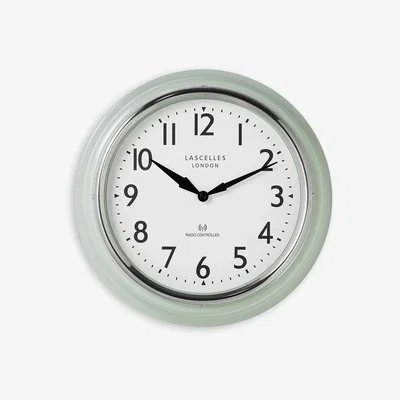 John Lewis Lascelles Radio Controlled Retro Analogue Wall Clock, 35cm, Pastel Green
