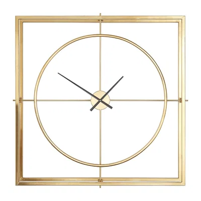 La Redoute 105cm Gold Square Metal Wall Clock
