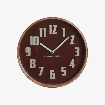 La Redoute 30cm Red Grain Wooden Wall Clock