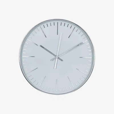 La Redoute 40cm Silver and Grey Metal Wall Clock