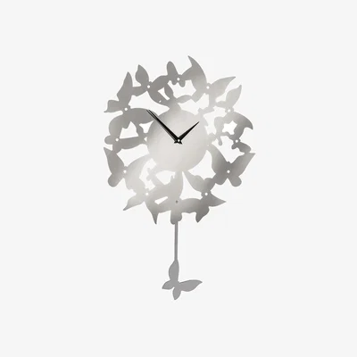La Redoute 45cm Stainless Steel Pendulum Butterfly Wall Clock