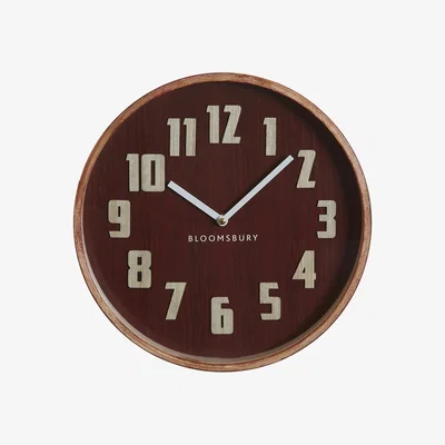 La Redoute 40cm Red Grain Wooden Wall Clock