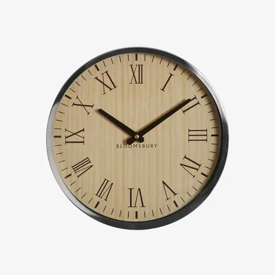 La Redoute 30cm Wood and Stainless Steel Wall Clock