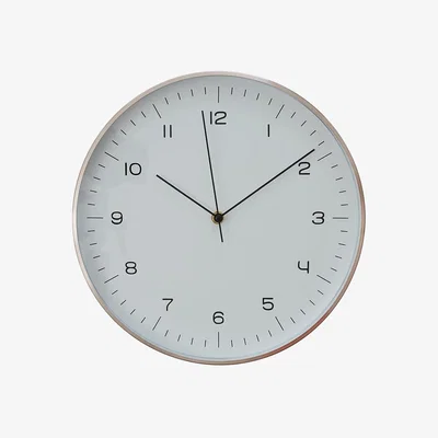 La Redoute 31cm White and Copper Wall Clock
