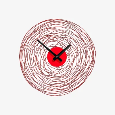 La Redoute 38cm Red Metal Swirl Wall Clock