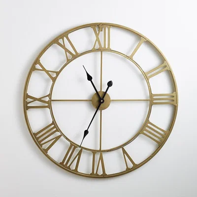 La Redoute 70cm Diameter Zivos Brass Metal Clock