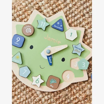 Marks & Spencer My 1St Years Boys Personalised Dinosaur Clock Puzzle - Green Mix, Green Mix