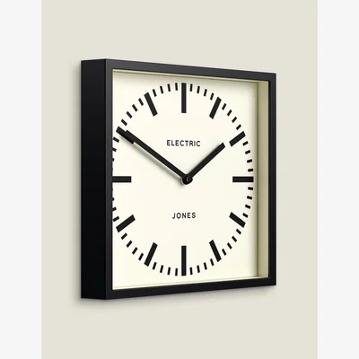 Marks & Spencer Jones Clocks Box Wall Clock - Black, Black