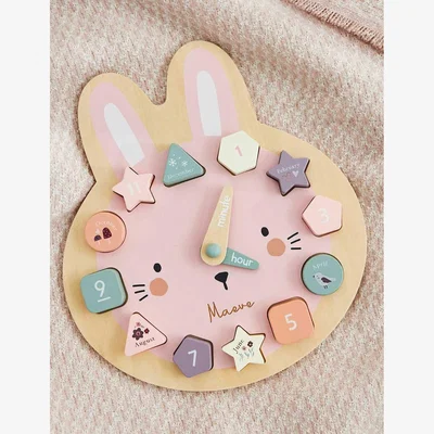 Marks & Spencer My 1St Years Girls Personalised Bunny Clock Puzzle - Pink Mix, Pink Mix