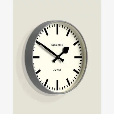 Marks & Spencer Jones Clocks Railway Wall Clock - Grey, Grey,Black,Orange