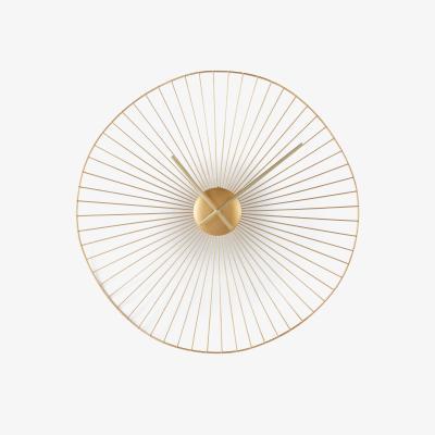 Made.com Macon Large Decorative Wire Clock 60cm, Brushed Brass