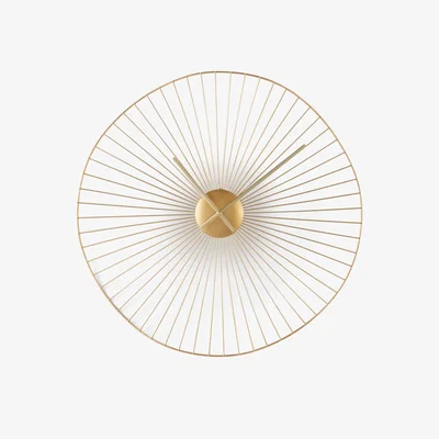 Made.com Macon Large Decorative Wire Clock 60cm, Brushed Brass