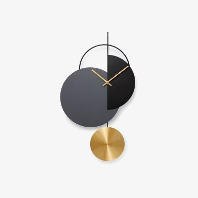 Made.com Levvy Pendulum Clock, Brass & Black
