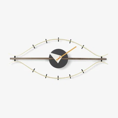 Made in Design Eye Clock Clock - / By George Nelson, 1948-1960 / L 76 cm by Vitra Gold/Metal