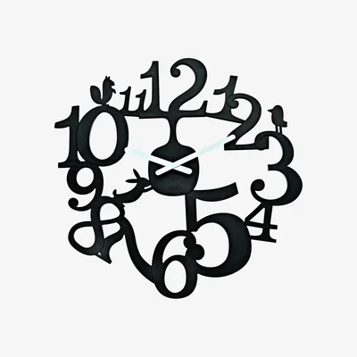 Made in Design PI:P Wall clock by Koziol Black