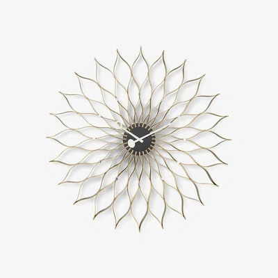Made in Design Sunflower Clock Clock - / By George Nelson, 1948-1960 / Ø 75 cm by Vitra Natural wood