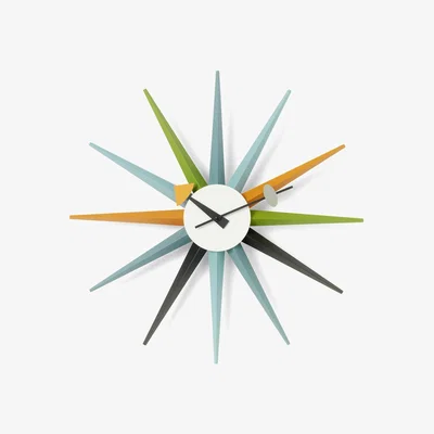Made in Design Sunburst Clock Clock - / By George Nelson, 1948-1960 / Ø 47 cm by Vitra Multicoloured