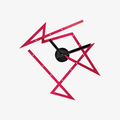 Made in Design Time Maze Wall clock - 50 x 47.5 cm by Alessi Red/Black
