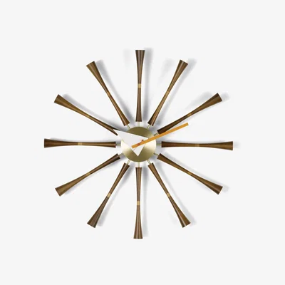 Made in Design Spindle Clock Wall clock - / By George Nelson, 1948-1960 / Ø 57 cm by Vitra Natural wood