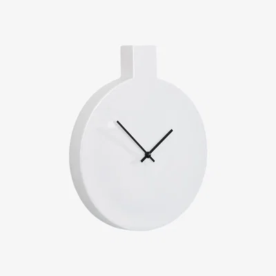 Made in Design Label Wall clock - / L 24 x H 29,5 cm by Thelermont Hupton White