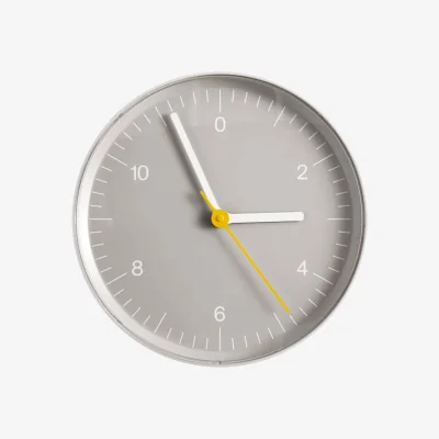 Made in Design Wall clock plastic material grey / Jasper Morrison, 2008 - Recycled - Hay