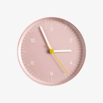 Made in Design Wall clock plastic material pink / Jasper Morrison, 2008 - Recycled - Hay