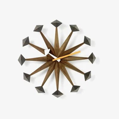 Made in Design Polygon Clock Wall clock - / By George Nelson, 1948-1960 / Ø 43 cm by Vitra Natural wood